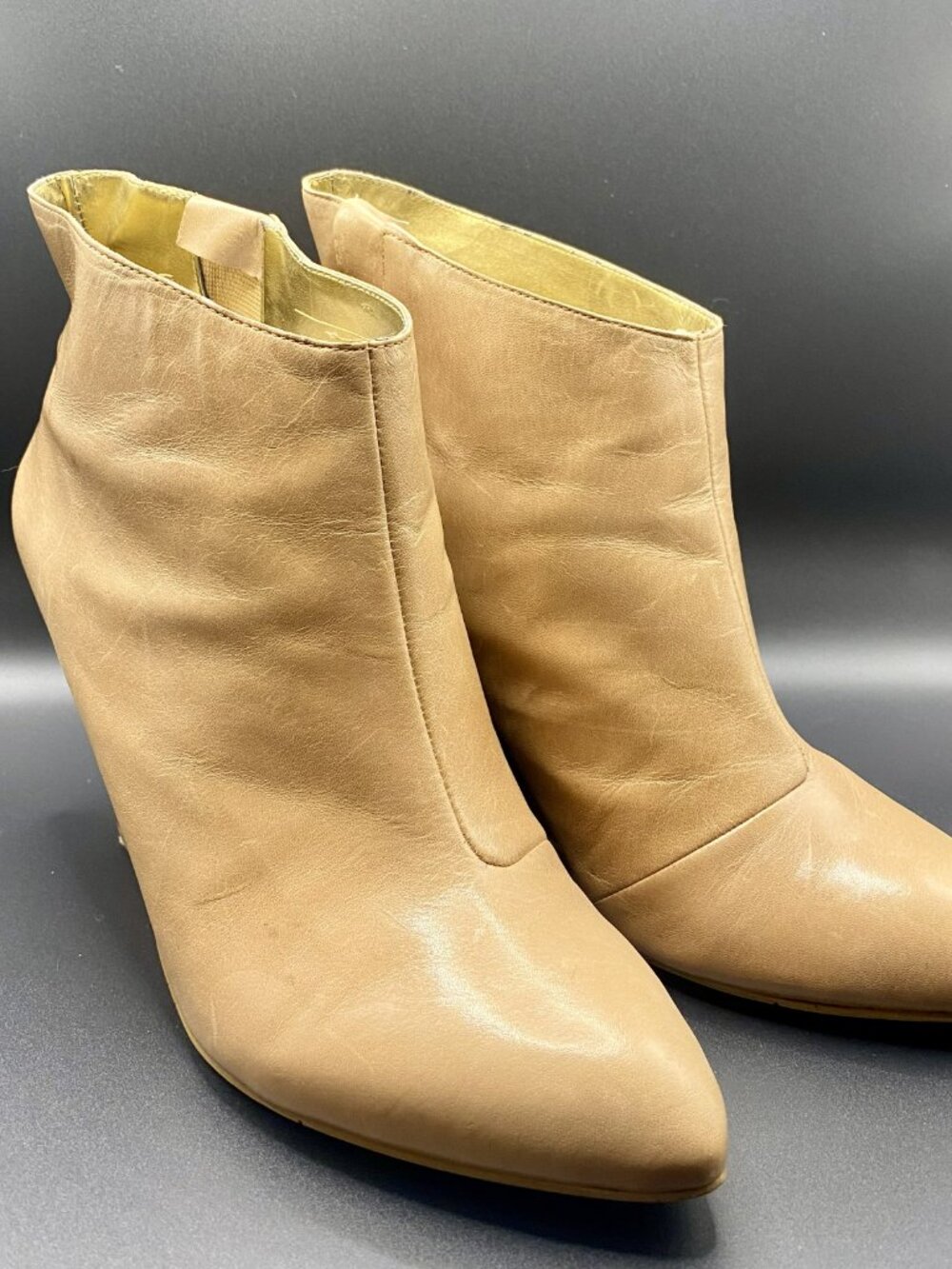 Nine West Tan Upper Leather Wedge Ankle Boots Size 8M